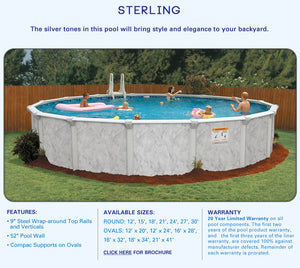 Oval 16x32' Sterling Above Ground Swimming Pool