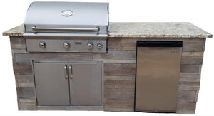 Custom Outdoor kitchen with grill, interior halogen lights, refrigerator and more.  fully customizable