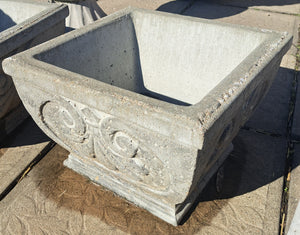 Locally custom poured concrete planters, benches, and pavers