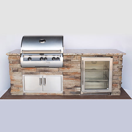 7′ Custom Outdoor kitchen with grill, refrigerator, and more.  fully customizable